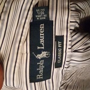 Ralph Lauren Blue label button down long sleeve blue pinstripe